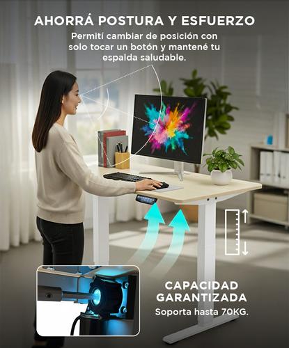 Escritorio Regulable Simple Gadnic 120x60x18 con Ajuste de Altura - 2