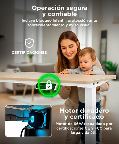 Escritorio Regulable Simple Gadnic 120x60x18 con Ajuste de Altura - 4