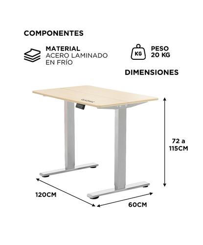 Escritorio Regulable Simple Gadnic 120x60x18 con Ajuste de Altura - 5