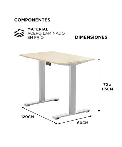 Escritorio Regulable Simple Gadnic 120x60x18 con Ajuste de Altura - 5