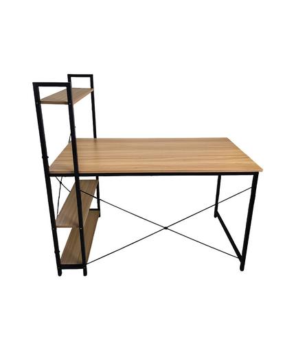 Escritorio Con Estantería Lateral Minimalista Gadnic ES22C1 Industrial Estructura Metálica Superficie Melamina 120 x 60 cm - 4