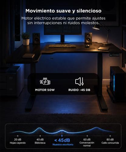 Escritorio Esquinero Inteligente Gadnic Eléctrico En L Altura Regulable Con 4 Memorias - 4