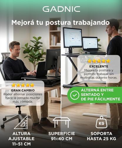 Escritorio Elevable Gadnic Regulable 91cm Para Laptop Y PC Altura Ajustable Doble Monitor - 1