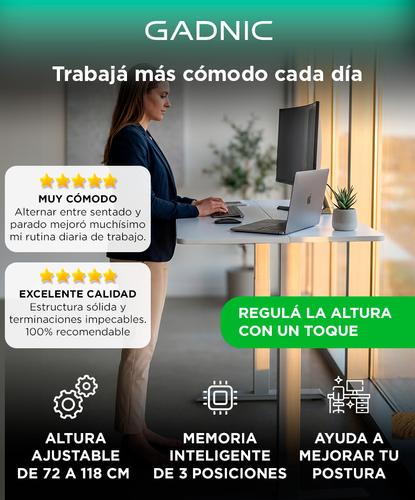 Escritorio Regulable Eléctrico Gadnic 120x60 Elevable Con Memoria Inteligente 3 Posiciones Blanco - 1