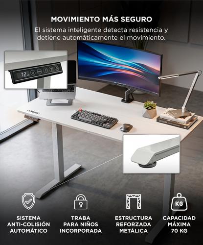 Escritorio Regulable Eléctrico Gadnic 120x60 Elevable Con Memoria Inteligente 3 Posiciones Blanco - 3