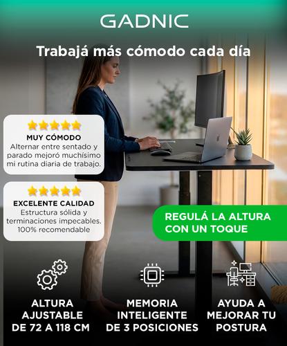 Escritorio Regulable Eléctrico Gadnic 120x60 Elevable Con Memoria Inteligente 3 Posiciones Negro - 1