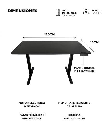 Escritorio Regulable Eléctrico Gadnic 120x60 Elevable Con Memoria Inteligente 3 Posiciones Negro - 5