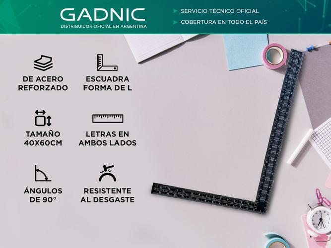 Escuadra 60 X 40 Cm Gadnic Forma en L 90 Grados - 1