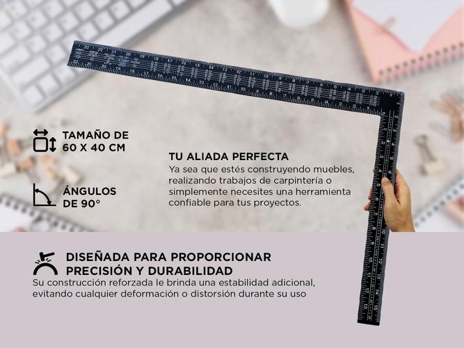 Escuadra 60 X 40 Cm Gadnic Forma en L 90 Grados - 2