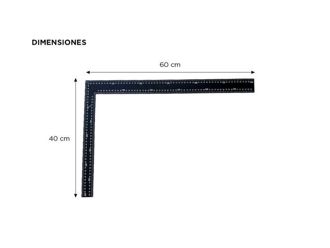 Escuadra 60 X 40 Cm Gadnic Forma en L 90 Grados - 3
