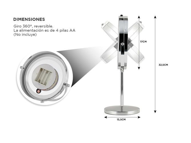 Espejo para Maquillaje Gadnic Led GMD710 7X1X  - 4