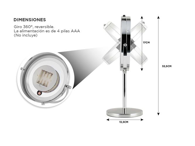 Espejo para Maquillaje Gadnic Led GMD710 7X1X  Outlet - 4