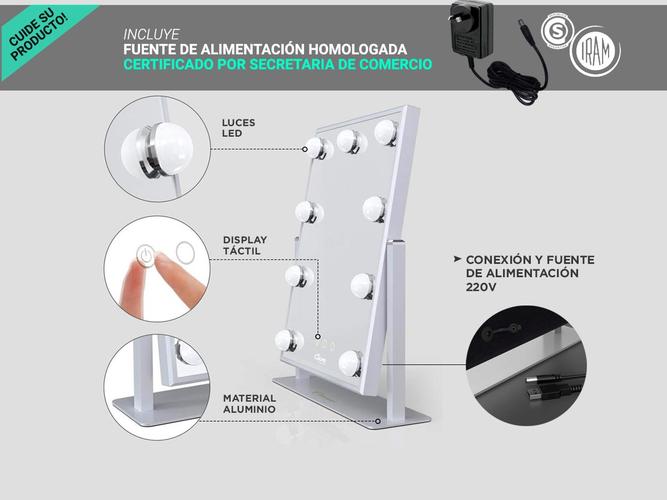 Espejo para Maquillaje Gadnic Led HOLLYWOOD - 4
