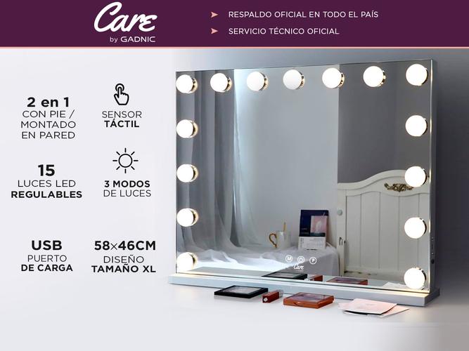 Espejo para Maquillaje Gadnic HW XL Led Puerto Usb - 1
