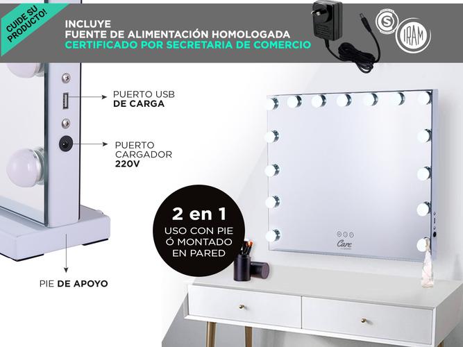 Espejo para Maquillaje Gadnic HW XL Led Puerto Usb - 5