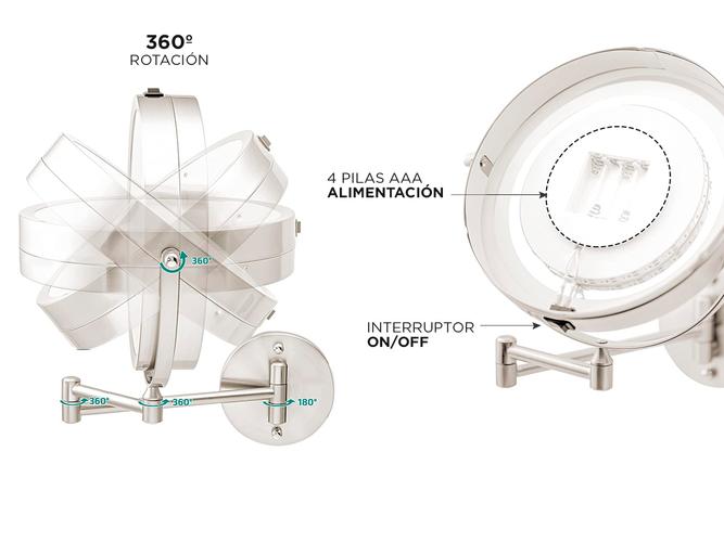  Espejo De Pared Gadnic Led Para Maquillar 360  - 4