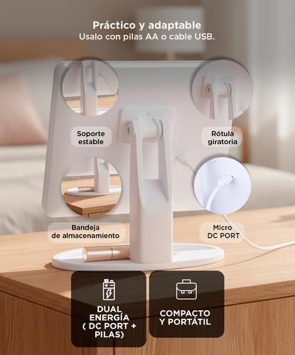 Espejo Maquillaje Tactil Gadnic Luces Led  - 3