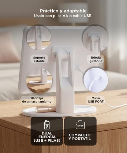Espejo Maquillaje Tactil Gadnic Luces Led  - 3