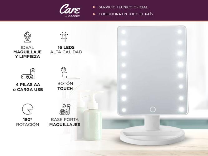 Espejo Para Maquillaje Gadnic EP9 Táctil Luz Led - 1