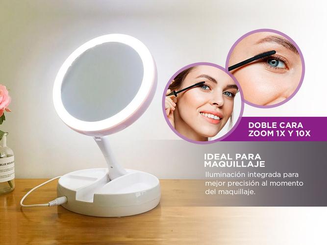 Espejo Doble Gadnic Luz Led Usb 360  - 2