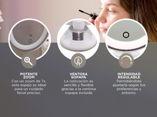 Espejo Con Luz Led Táctil Gadnic ESP12 Ventosa Adherente - 3