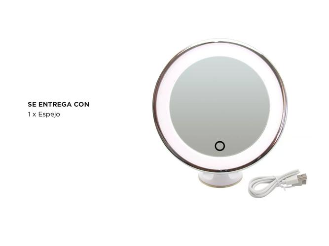 Espejo Con Luz Led Táctil Gadnic ESP12 Ventosa Adherente - 5