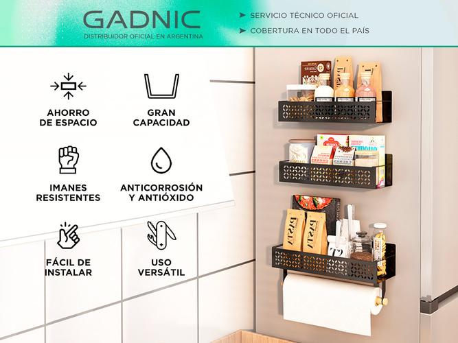 Set Organizador Especiero y Portarrollo Gadnic Estante Magnetico para Heladera - 1
