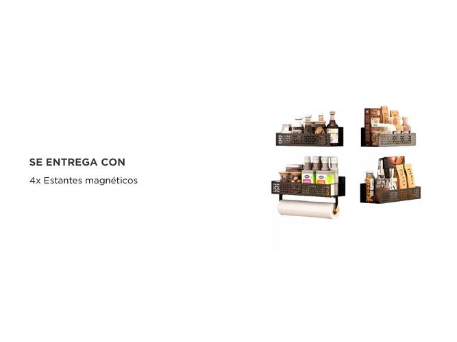Set Organizador Especiero y Portarrollo Gadnic Estante Magnetico para Heladera - 5