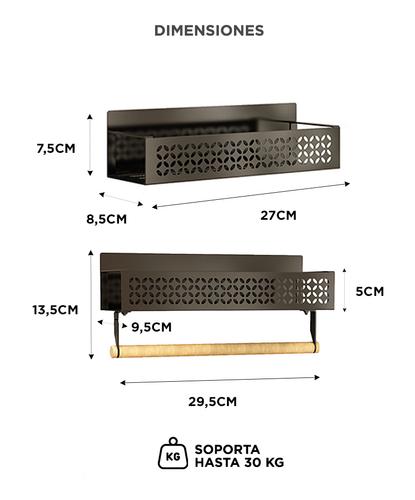 Set Organizador Especiero y Portarrollo Gadnic Estante Magnetico para Heladera - 5
