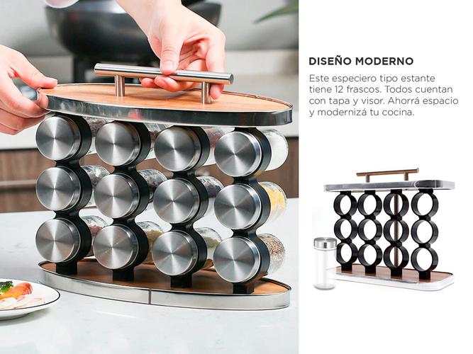 Especiero Frascos Gadnic ESP03 Condimentero Moderno Outlet - 2