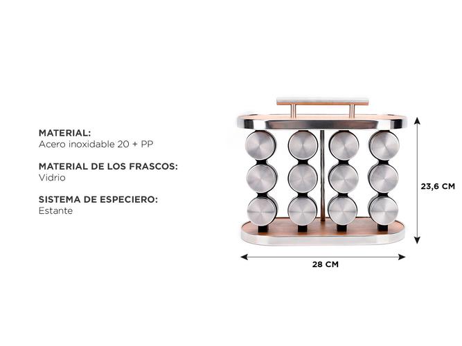 Especiero Frascos Gadnic ESP03 Condimentero Moderno Outlet - 4