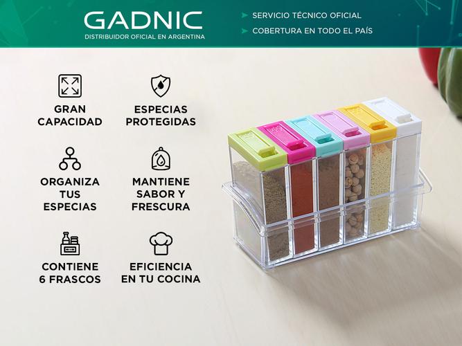 Especiero 6 Frascos Gadnic ESPC6 Para Condimento Especias - 1