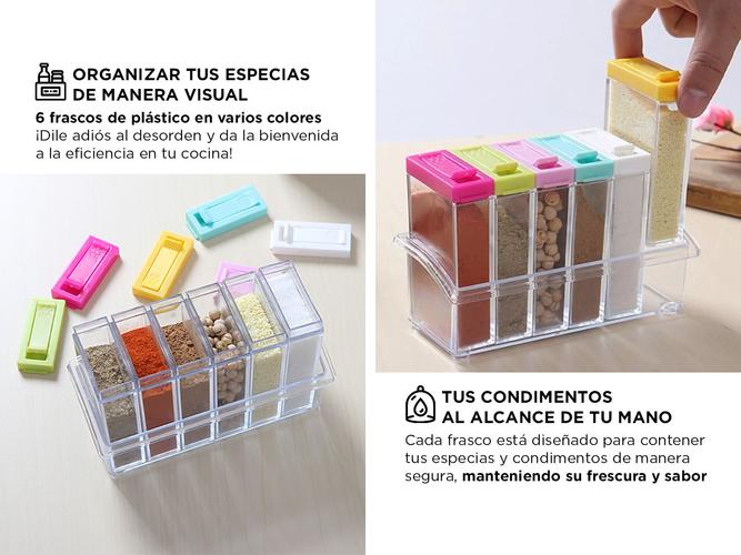 Especiero 6 Frascos Gadnic ESPC6 Para Condimento Especias - 2