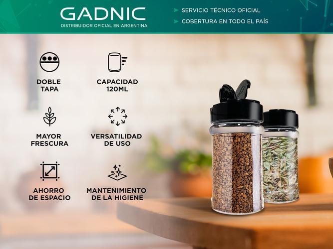 Especiero Condimentero Gadnic Con Tapa Doble Apertura X10 - 1