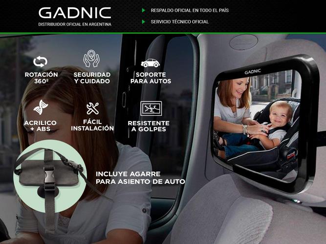 Espejo Retrovisor Auto Bebe Gadnic Con Agarre Ajustable - 1