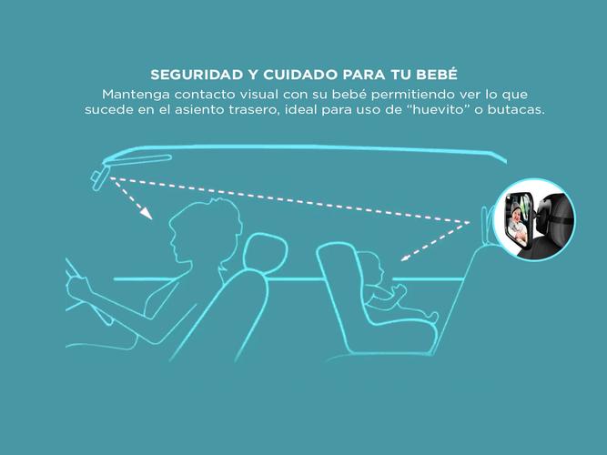 Espejo Retrovisor Auto Bebe Gadnic Con Agarre Ajustable - 2