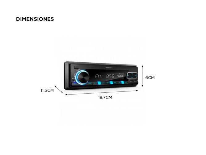 Estereo Para Auto Philco Usb Bluetooth SD Am Fm Desmontable - 3