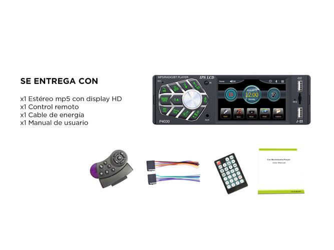 Estéreo Para Auto Gadnic Con Reproductor de Video y Control Remoto USB BT - 5