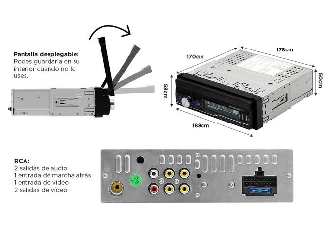 Estéreo Indash Gadnic Para Auto Bluetooth 7 pulgadas  - 4