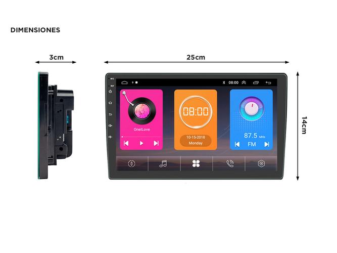 Estéreo Doble Para Auto Gadnic Pantalla Táctil BT GPS FM - 5