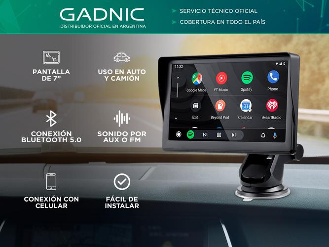 Estéreo para Auto Portátil Gadnic con Wireless Apple Carplay y Android Auto Usado - 1