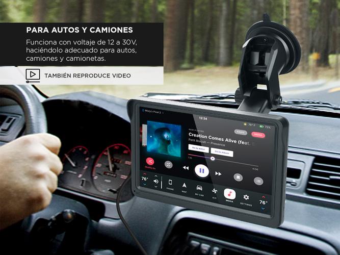 Estéreo para Auto Portátil Gadnic con Wireless Apple Carplay y Android Auto Usado - 4