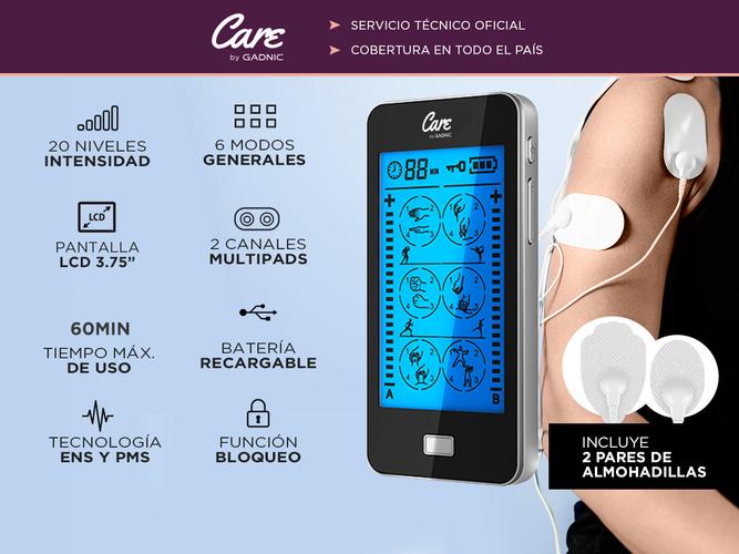 Electroestimulador Muscular Portatíl Gadnic Dos Canales Recargable  - 1
