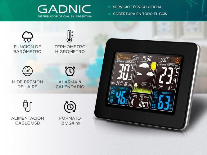  Termómetro Higrómetro Gadnic MT20 Estación meteorológica radio reloj con sensor exterior tecnología de sensor RF  - 1