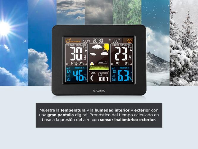  Termómetro Higrómetro Gadnic MT20 Estación meteorológica radio reloj con sensor exterior tecnología de sensor RF  - 3