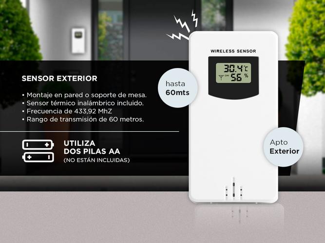  Termómetro Higrómetro Gadnic MT20 Estación meteorológica radio reloj con sensor exterior tecnología de sensor RF  - 4