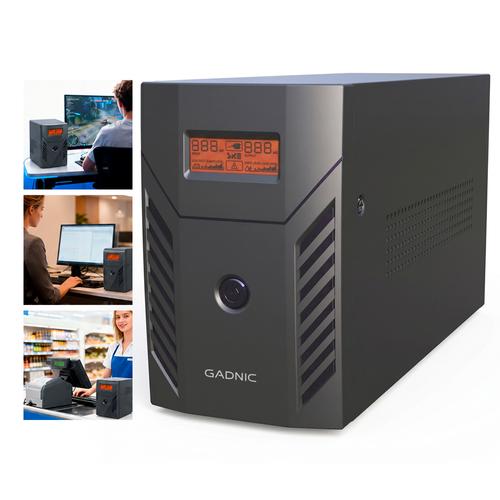 UPS Estabilizador Tensión Gadnic 2000VA 1200W 220V LCD 4 salidas bateria 24V - 0
