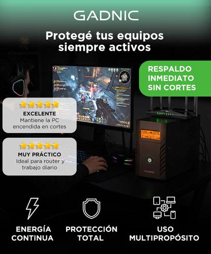  UPS Estabilizador Tension Gadnic Hogar 800VA 480W 220V LCD 4 salidas  - 1