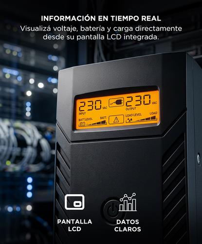  UPS Estabilizador Tension Gadnic Hogar 800VA 480W 220V LCD 4 salidas  - 3