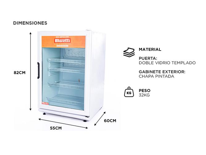 Heladera Exhibidora Vertical Moretti Mini Artica-150 - 4